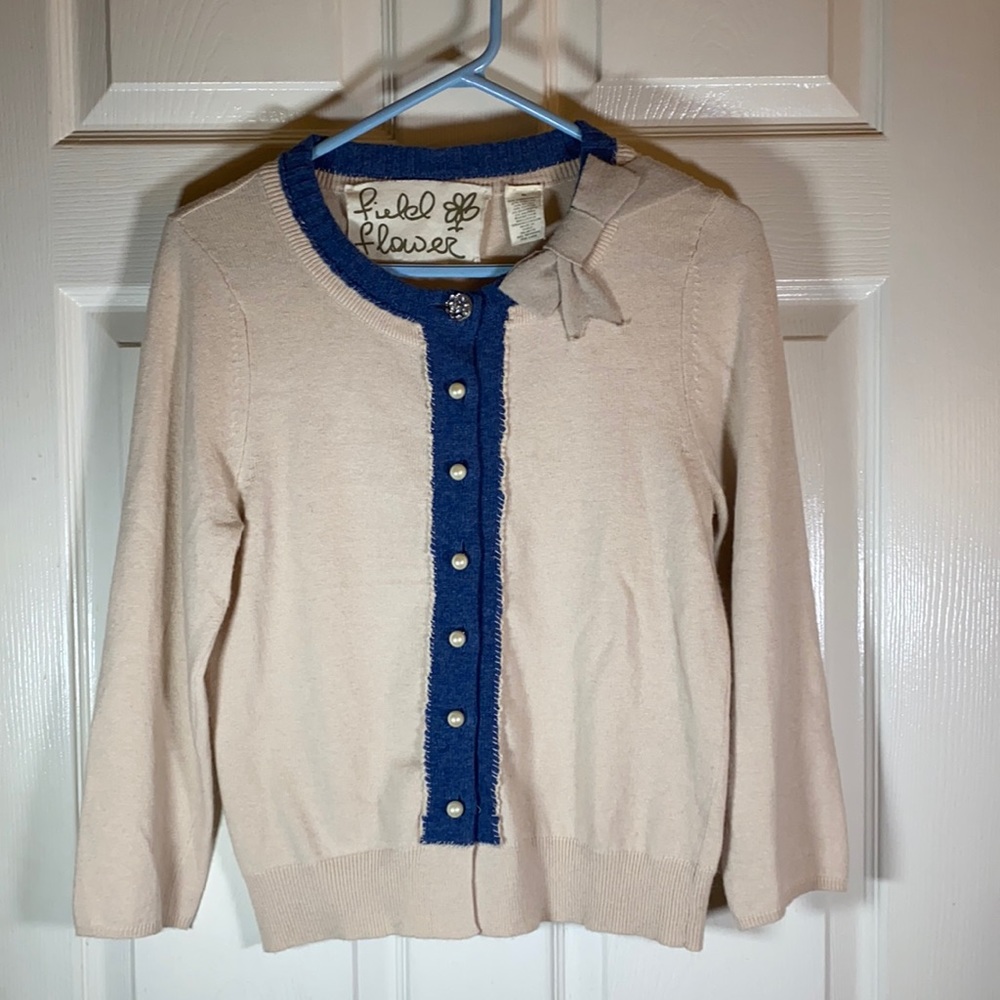 Field Flower Wool Blend/ Cashmere Blend Button Down Cardigan